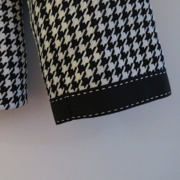 TAHARI Houndstooth Structured Blazer Academia Black White Officecore 2 Petite - Picture 7 of 14